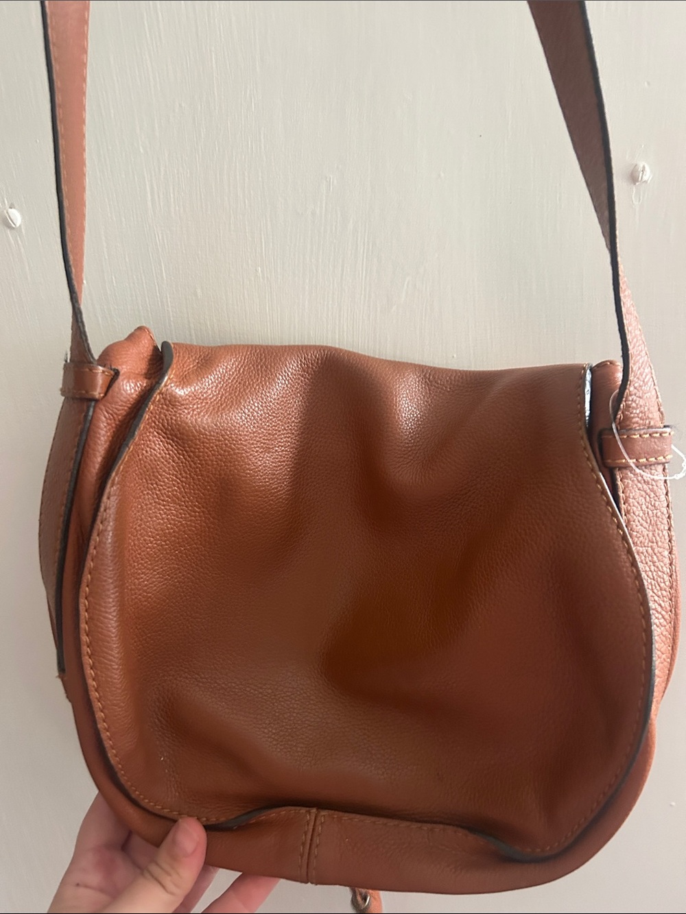 Chloé Tan Leather Marcie Saddle Crossbody Bag - Picture 14 of 14